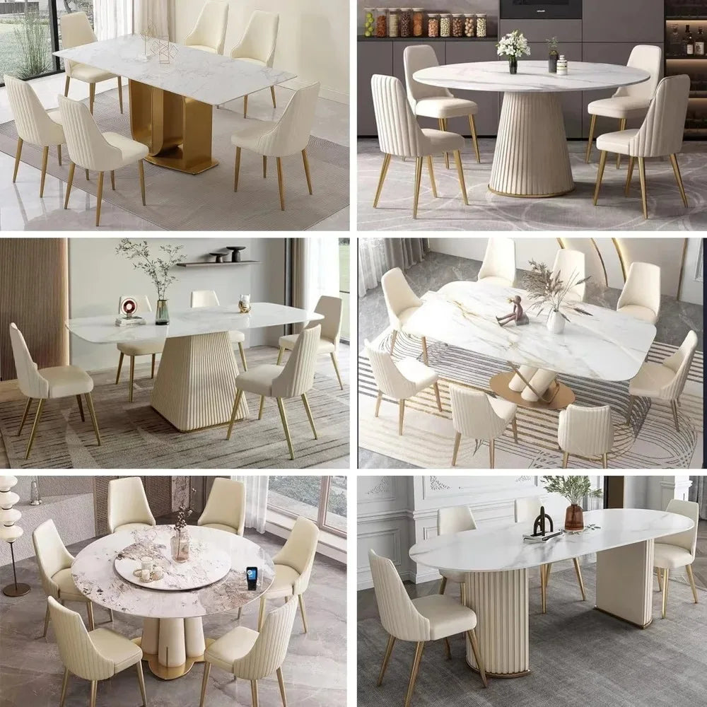 Modern PU Leather Dinner Chairs Set of 2 with Metal Legs for Kitchen Dining Bedroom Living Room Accent Chairs,Customized
