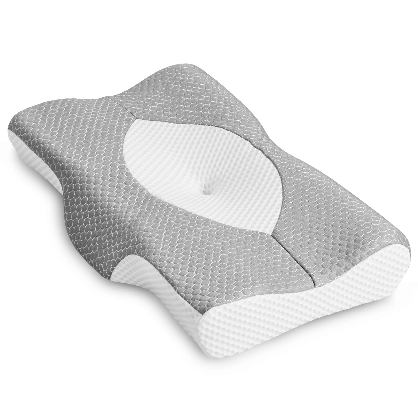 JHK Cervical Neck Double Sided Pillow Memory Foam Ventilated Cooling Ergonomic Bed Pillow Support Contour for Stomach Sleepers