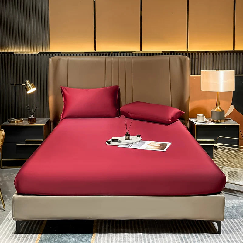 Natural Mulberry Silk Fitted Sheet Mattress Cover Queen King Size Customized Size Luxury High-End Silk Bedding Sheets