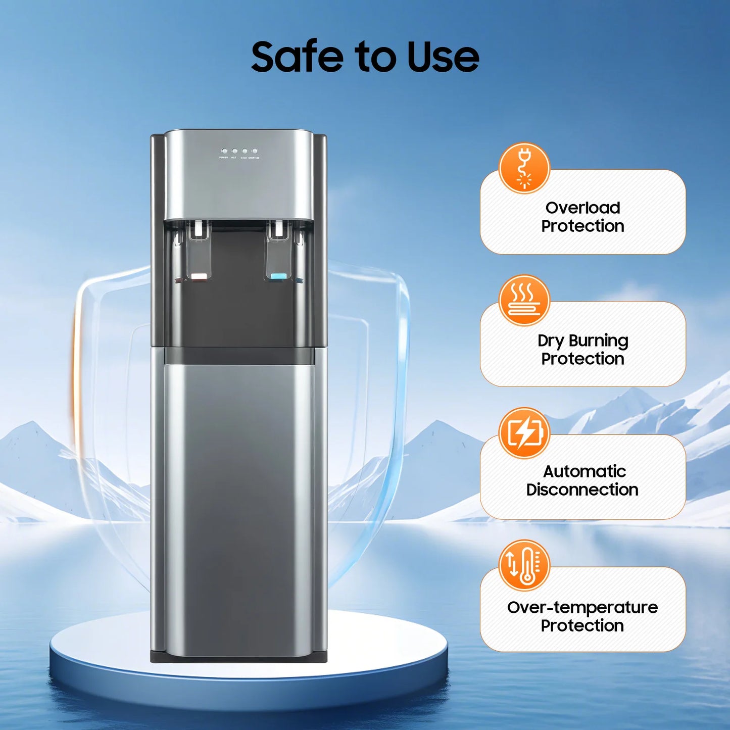 Bottom Loading Water Dispenser for 5 Gallon Bottle Water Dispenser with Heating and Cooling Functions for Home Office LivingRoom
