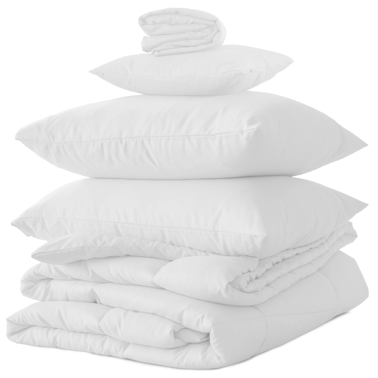 Lux Décor 5-Piece Comforter Set –All in one Bed in a Bag - Includes Comforter, 2 Shams, Decorative Pillow & Bed Skirt