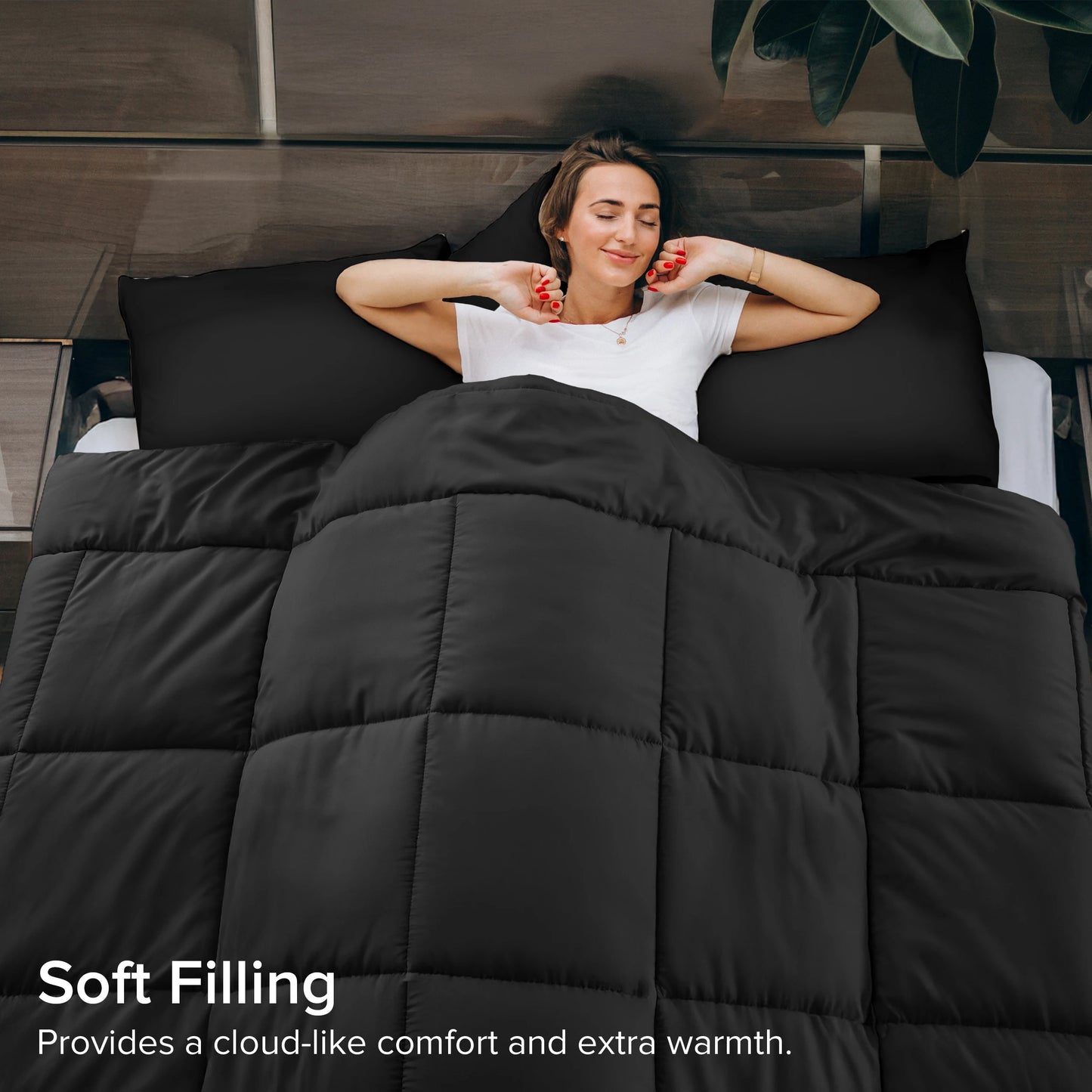 Lux Décor 5-Piece Comforter Set –All in one Bed in a Bag - Includes Comforter, 2 Shams, Decorative Pillow & Bed Skirt