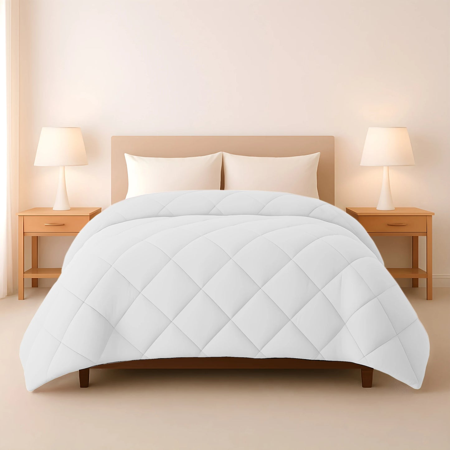 Lux Decor All-Season Comforter – Lightweight 1 Piece Down Alternative Blanket with Soft, Breathable Fabric and Diamond Stitch D