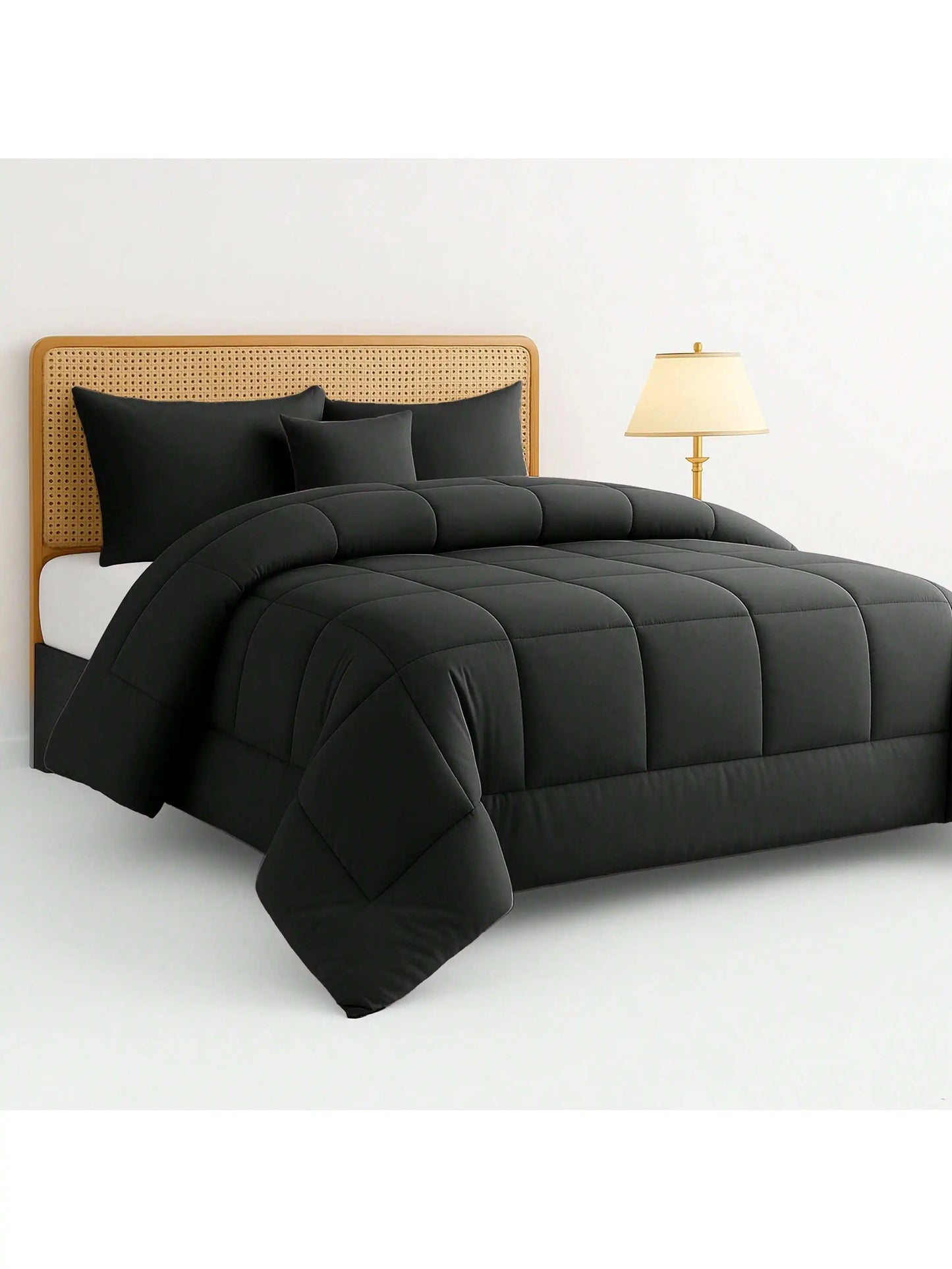 Lux Décor 5-Piece Comforter Set –All in one Bed in a Bag - Includes Comforter, 2 Shams, Decorative Pillow & Bed Skirt