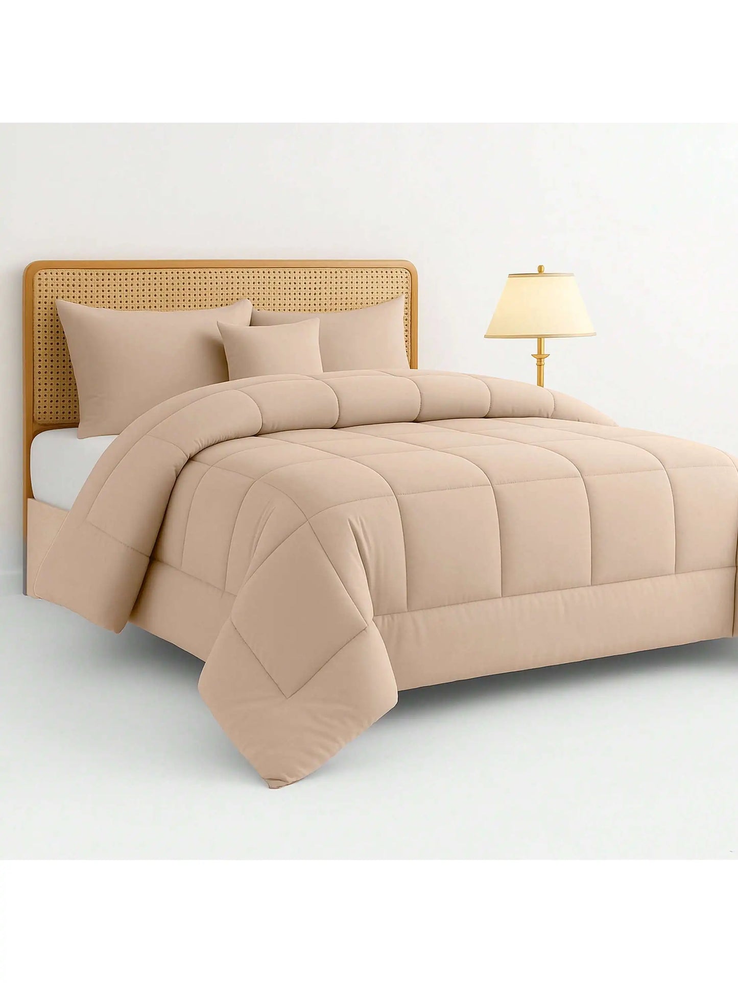 Lux Décor 5-Piece Comforter Set –All in one Bed in a Bag - Includes Comforter, 2 Shams, Decorative Pillow & Bed Skirt