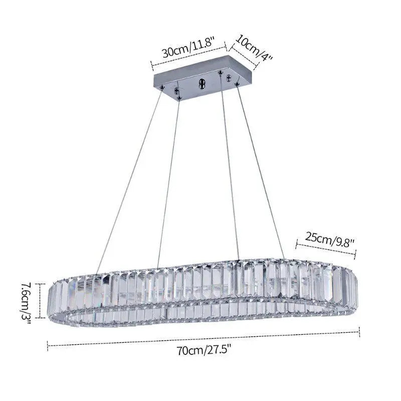 Indoor K9 Crystal Oval Ring Lamp Luxury Interior Decoration Led Chandelier Dining Room Lustre Hanging Lighting For Living Room