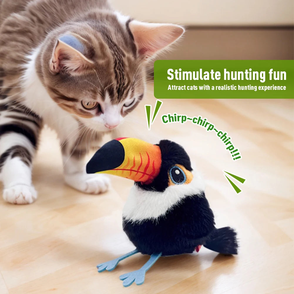 Flapping Bird Cat Toys Interactive Cat Exercise Toy Active Moving Pet Plush Toy for All Breeds Cat Kicker Flapping Cat Toys