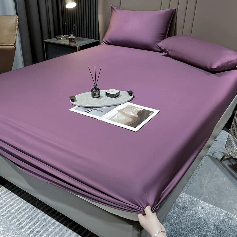 Natural Mulberry Silk Fitted Sheet  Mattress Cover Queen King Size Customized Size Luxury High-End Silk Bedding Sheets