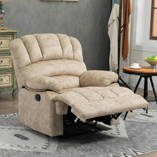 Manual Recliner Chair for Living Room, Single Sofa Recliners for Adults 350LBS, Heavy Duty Reclining Max 155, Customized