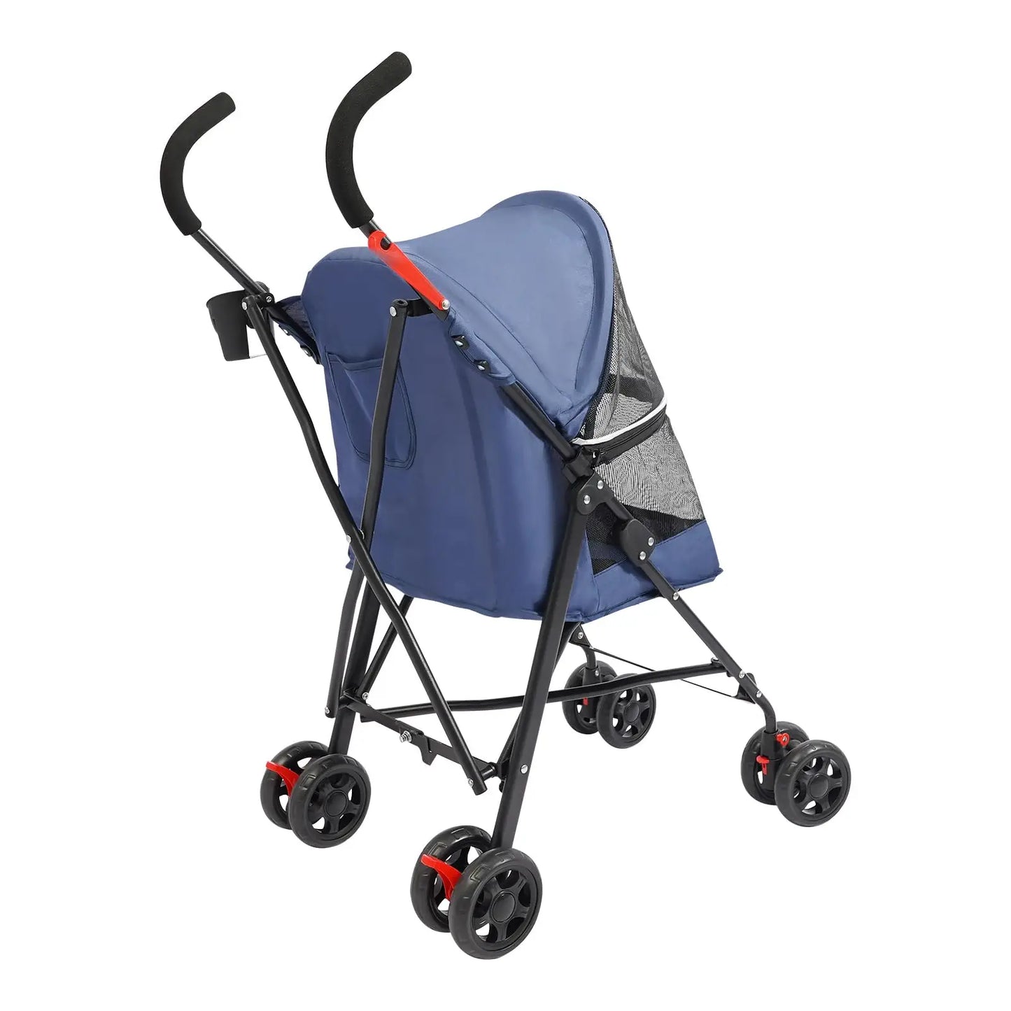 4 Wheels Pet Stroller with Waterproof Cover |   Easy-Fold Travel Carrier |   Pet Strolling Cart for Small/Medium Dogs and Cats |   With