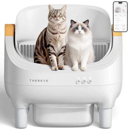 Self Cleaning Cat Litter Box, Open-Top Automatic Litter Box with APP Control, Safety Sensor and 10L Large Waste, Customized