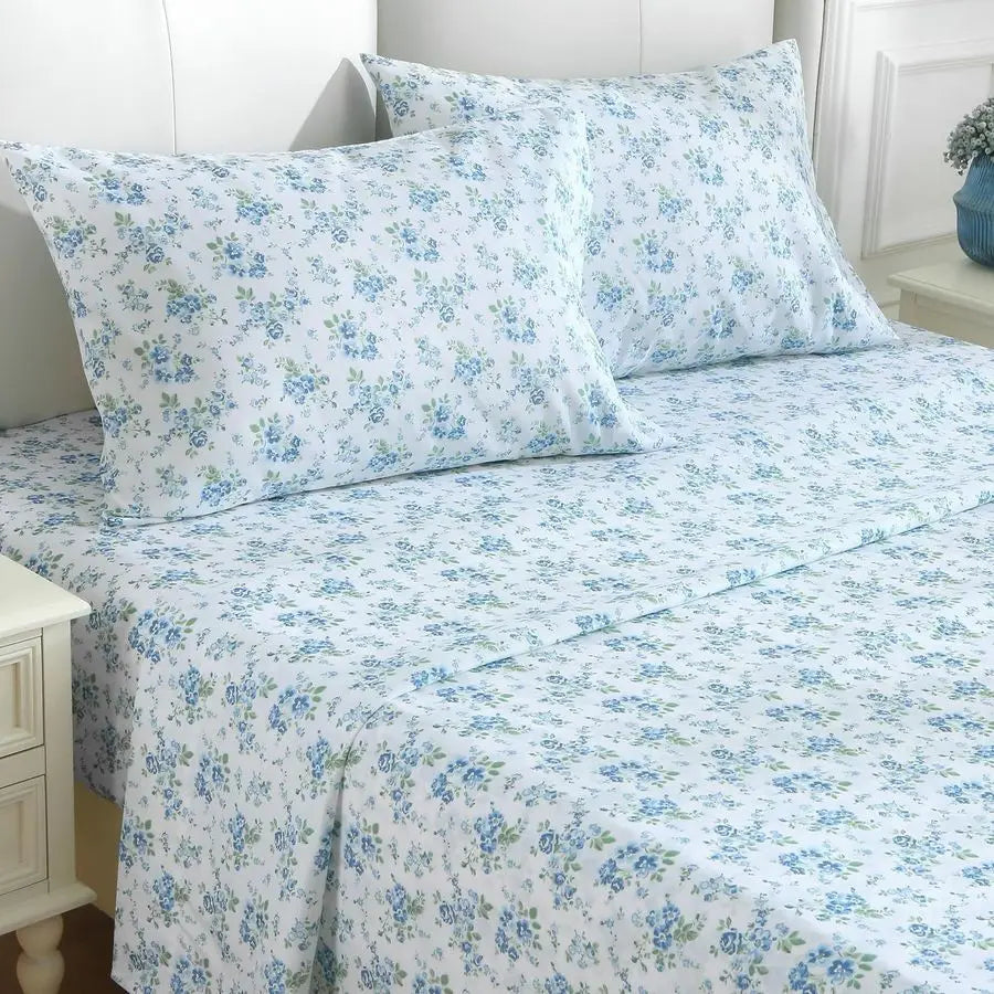 King Size 4 Piece Sheet Set, Soft Breathable Bed Sheet Set for Bedroom with Deep Pocket Up to 16, WrinkleFree amp Cooling Beddin