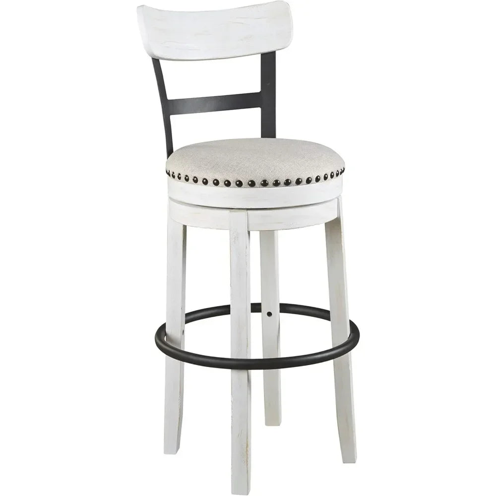 valebeck 30" modern swivel pub height barstool, whitewash