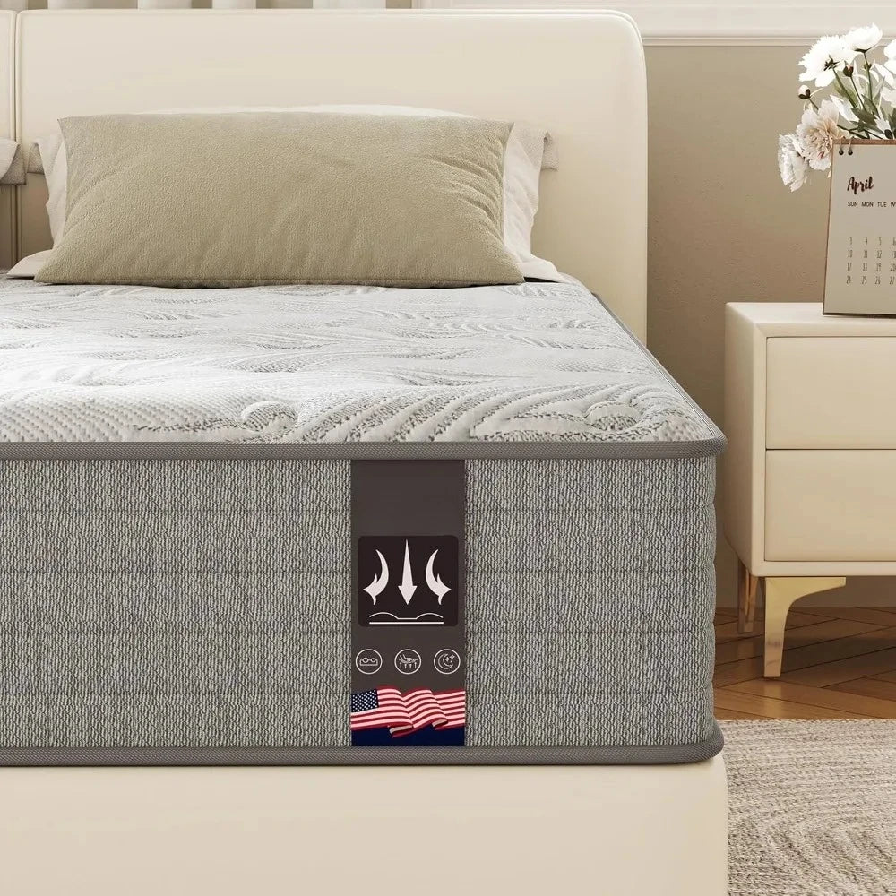 12 Inch Medium Firm Gel Infused Memory Foam and Pocket Spring Hybrid Mattresses Cool Sleep Relieving Pressure Relief.Customized
