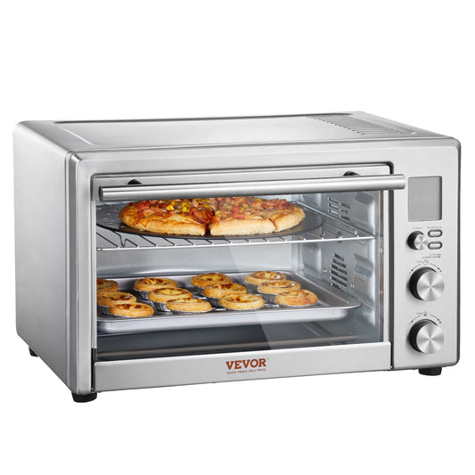 SucceBuy 10-IN-1 Convection Oven 28L Multifunctional Conventional Oven Countertop 4-Tier Toaster with Front Glass Door for Home