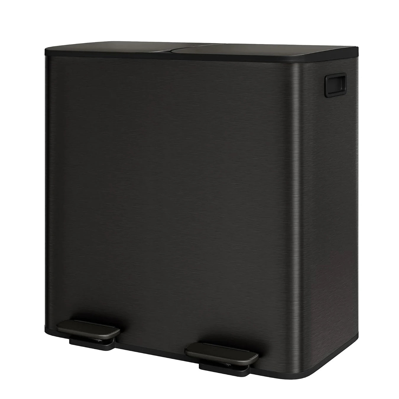 Stainless Steel Dual Trash Can Double Compartment Garbage and Recycling Bin Combo with Lid,Step-On Pedal,Removable Liner Buckets