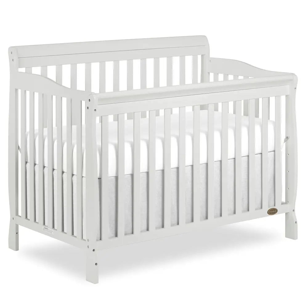 4-in-1 Convertible Crib with 4 Mattress Height Options, Greenguard Gold Certified, Non-Toxic Finish, Solid Pinewood Construction