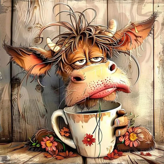 Paint By Numbers Kit On Canvas DIY Oil Art Cow Picture Home Wall Decor 30x30cm