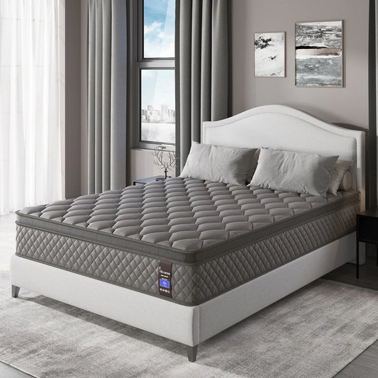 10"12"14"Twin Full Queen King Size Mattress in a Box Hybrid Spring Memory Foam,Euro Top Mattresses Medium Firm for Motion Isolat