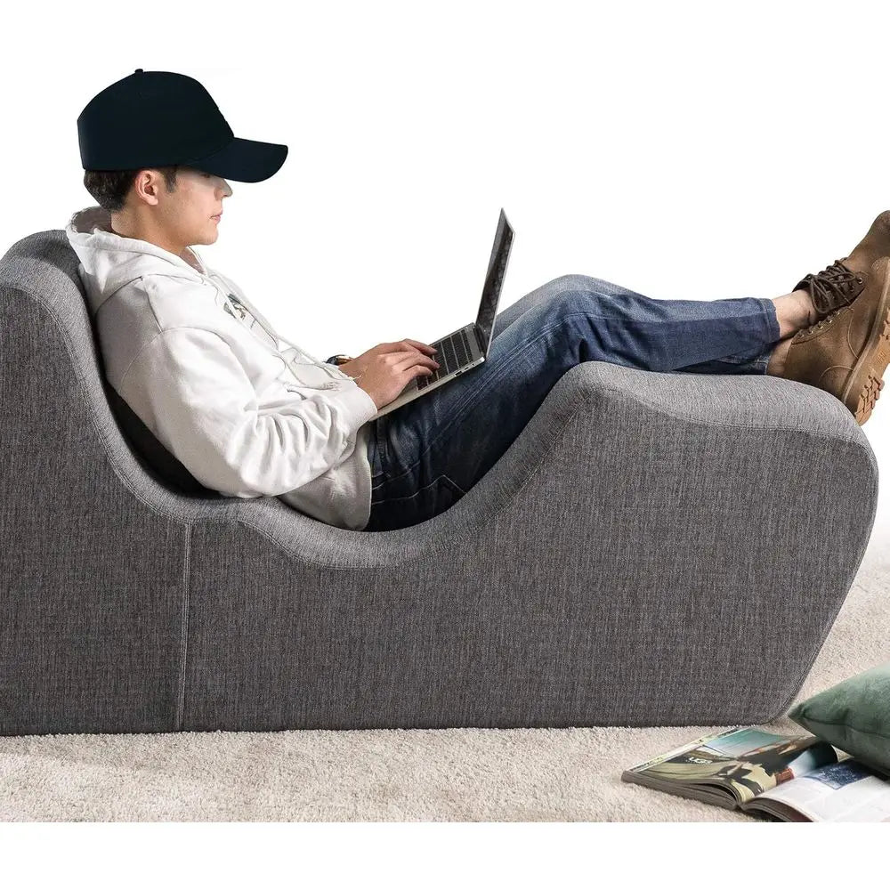 Lotus Zero Gravity Chaise Lounger, oam Recliner or Living Room, Ergonomic Positioning or Better Relaxation, Pillow Included, No