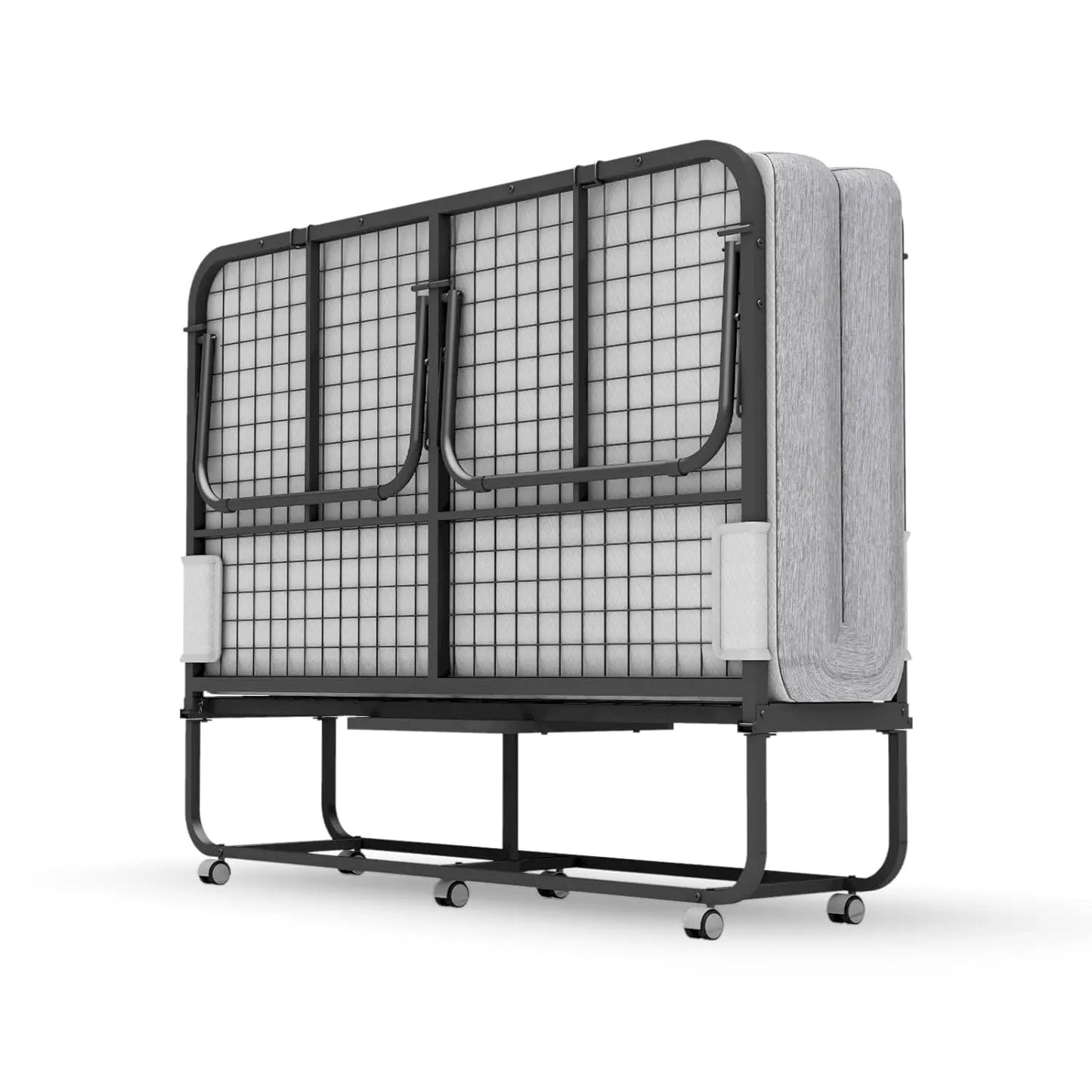 Full Size Folding Bed with Mattress - Extra Large Size 75''x54'' Foldable Rollaway Bed for Guest, Space Saving Fold Up for Easy