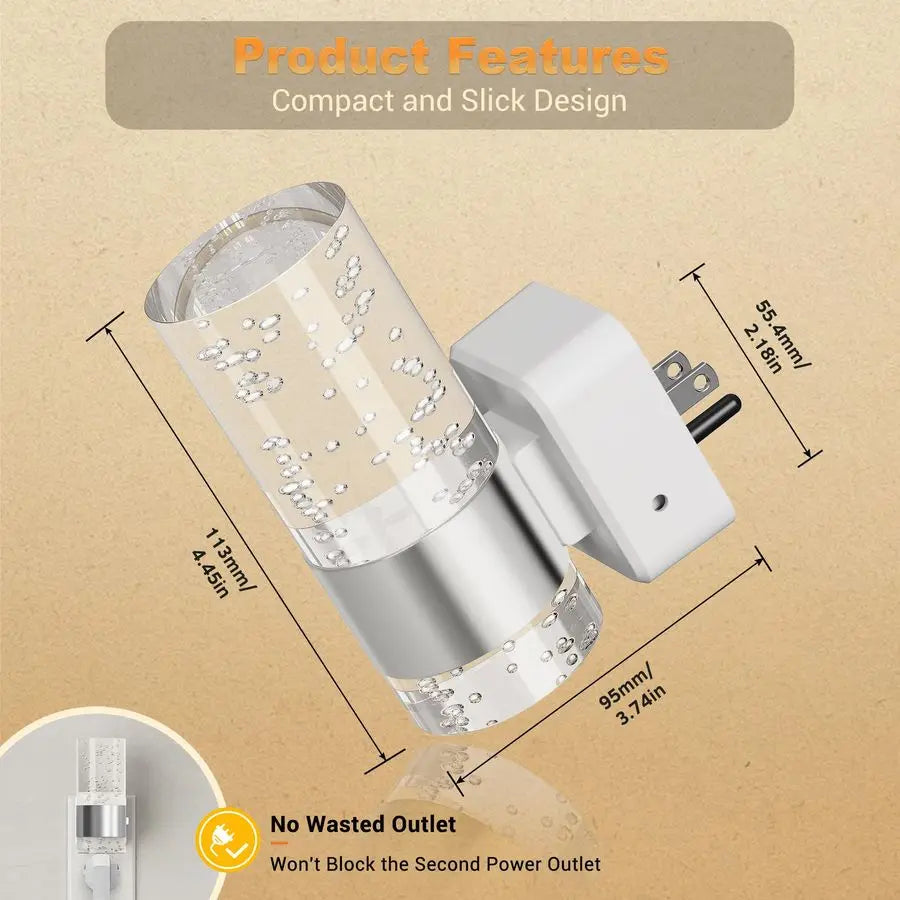 Night Light, Night Lights Plug into Wall,2 Pack LED Nightlight with Adjustable Brightness, 5000Kutomatic Night Light Plug in wi