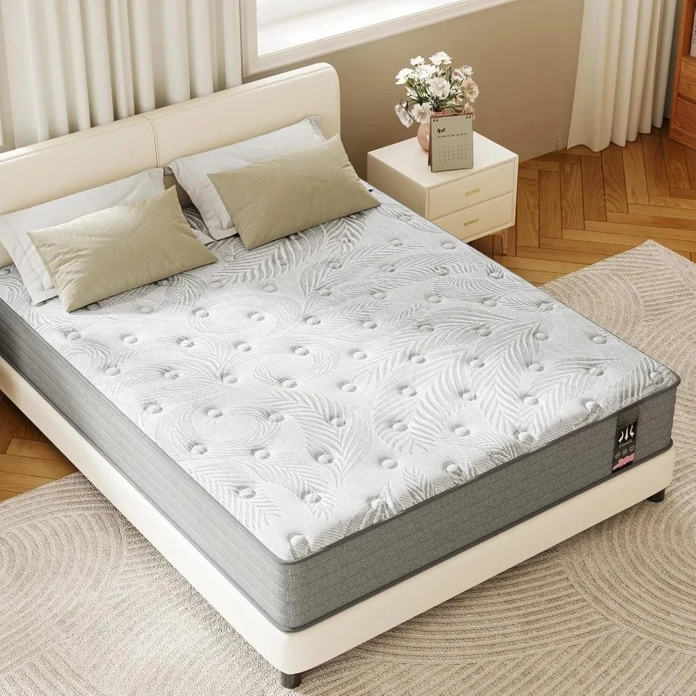 12 Inch Medium Firm Gel Infused Memory Foam and Pocket Spring Hybrid Mattresses Cool Sleep Relieving Pressure Relief.Customized