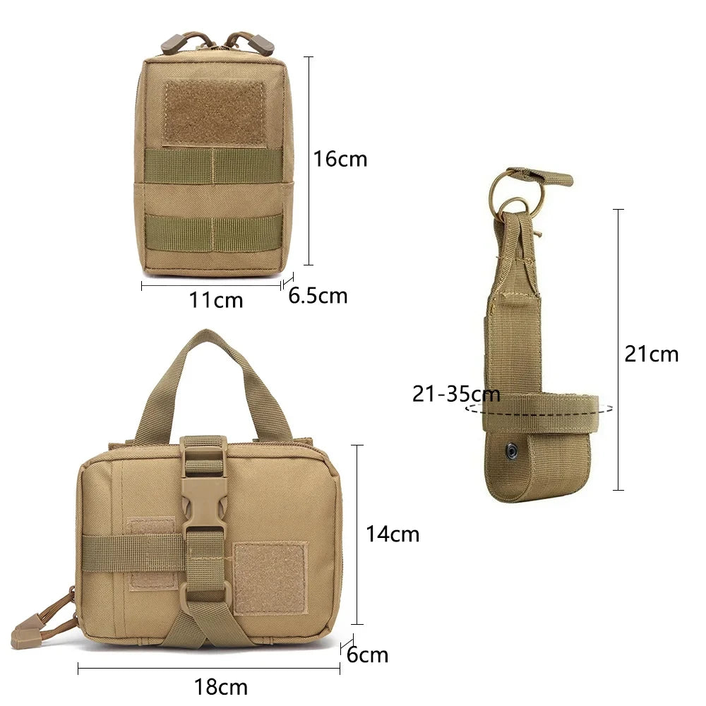 Adjustable Tactical Dog Harness With Leash And Detachable Pocket Pack For Medium Large Dogs Outdoor Training Walking Hiking Running No Pull Pet Vest Set