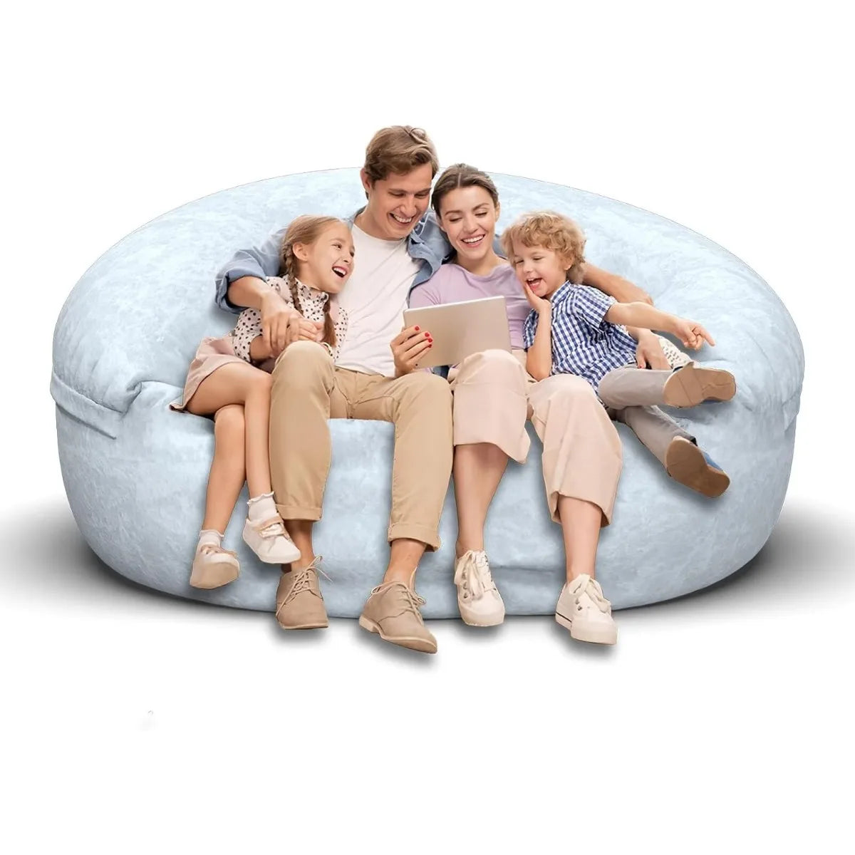 Bean Bag Chair for Adults 6FT,Soft Removable Cover for Teens/Girls Bedroom,Fluffy Giant Round Floor Beanbag Lounger Chairs (No F
