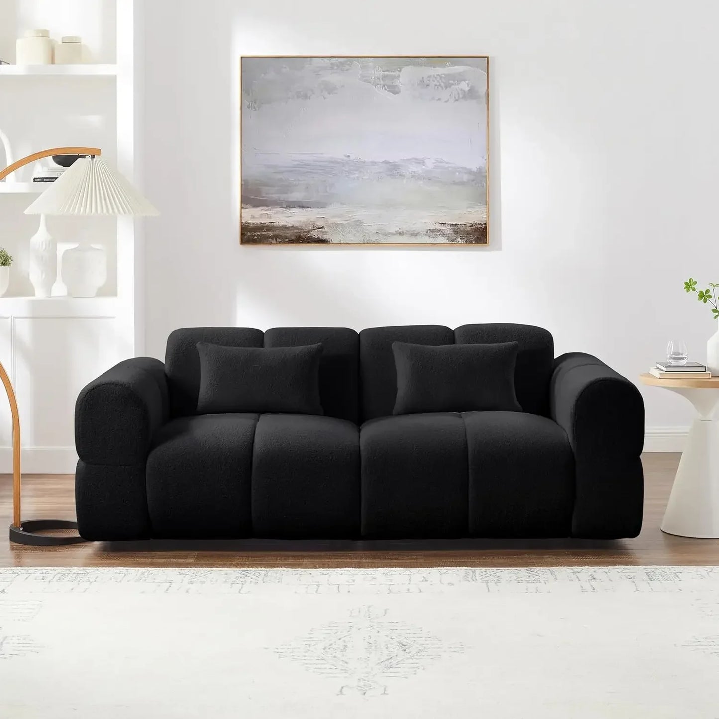 80\" Oversized Boucle Sofa Couch Modern Deep Seat Love Seat Mid-Century Cloud Couch for Living Room ComfortableCustomized