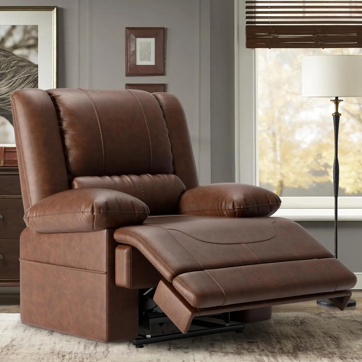 Large Dual Motor Power Lift Recliner Chair with Massage and Heat for Elderly People, Infinite Position,USB Ports, Customized