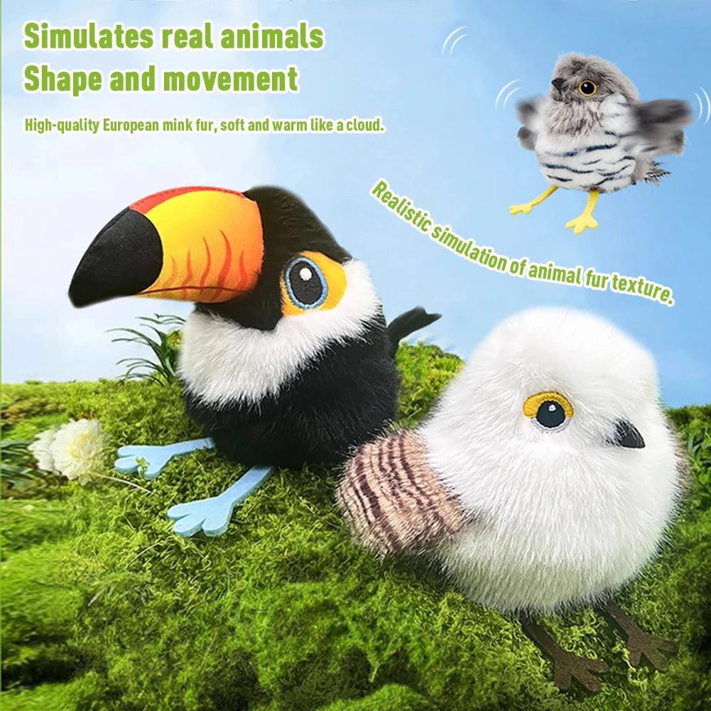 Flapping Bird Cat Toys Interactive Cat Exercise Toy Active Moving Pet Plush Toy for All Breeds Cat Kicker Flapping Cat Toys