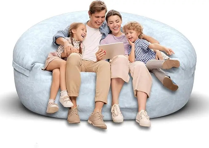 Bean Bag Chair for Adults 6FT,Soft Removable Cover for Teens/Girls Bedroom,Fluffy Giant Round Floor Beanbag Lounger Chairs (No F