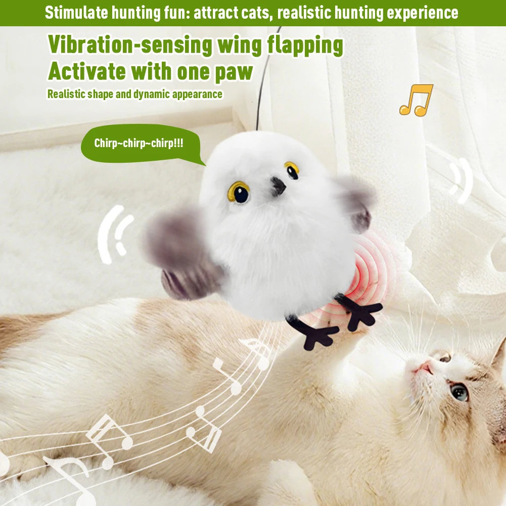 Flapping Bird Cat Toys Interactive Cat Exercise Toy Active Moving Pet Plush Toy for All Breeds Cat Kicker Flapping Cat Toys