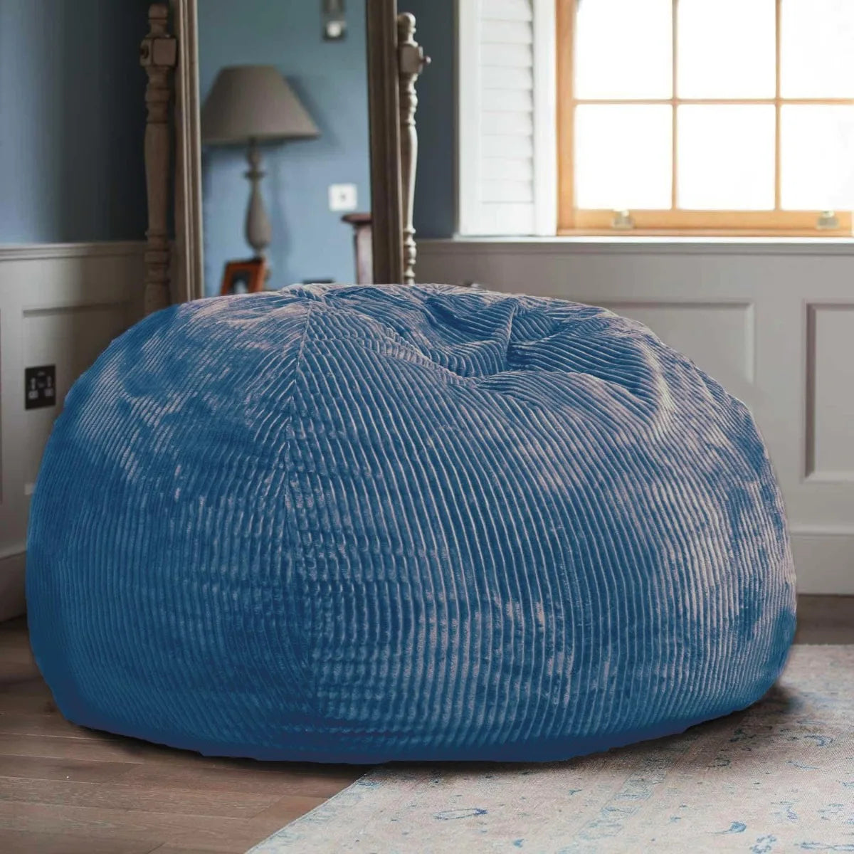 Classic Bean Bag Chair, with Faux Rabbit Fur Cover for Teens and Kids, Memory Foam Bean Bag Chairs, Ultra Soft Faux Fur Fabric,