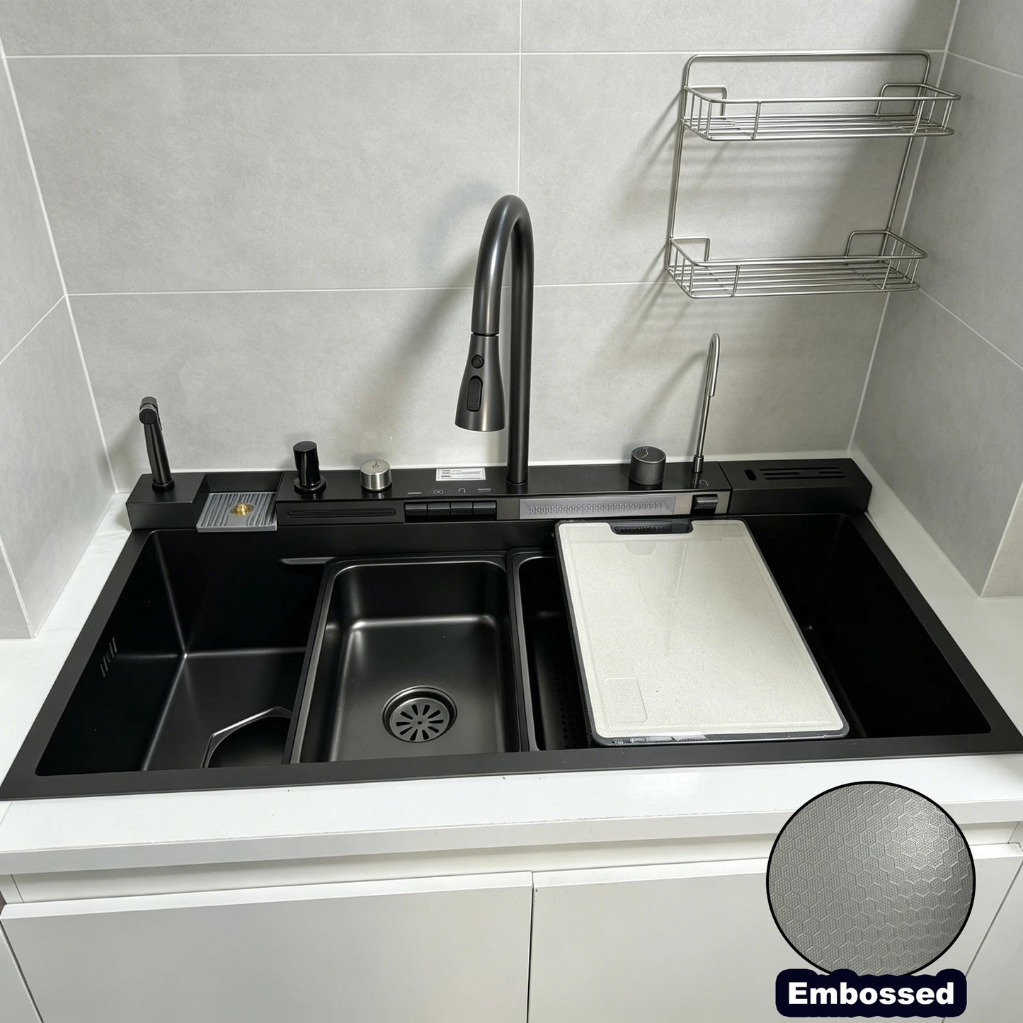 New Modern Stainless Steel Kitchen Sink Multifunctional Sinks Digital Display Large Single Slot Wash Dish Bowl Various Styles