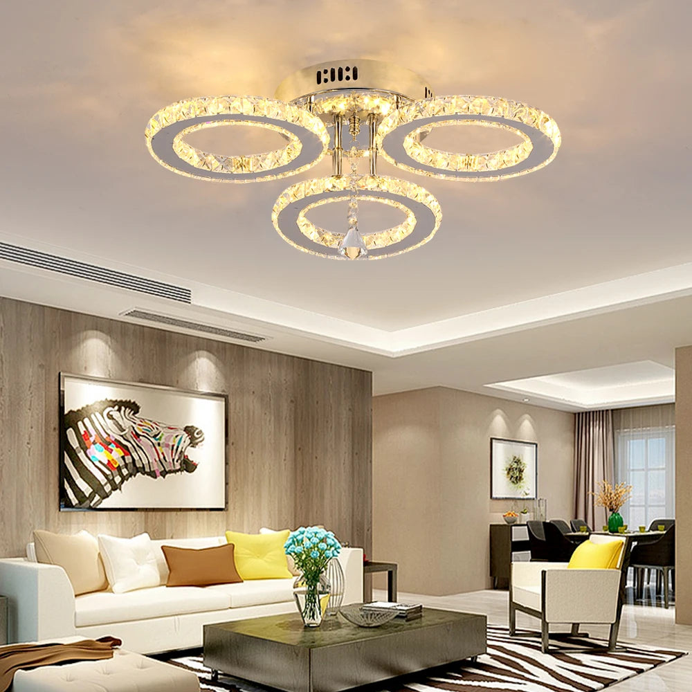 Modern Luxury Ceiling Crystal Chandelier Decoration Home Furniture Living Room Hanging Ceiling Lamp Kitchen Light Led Lighting