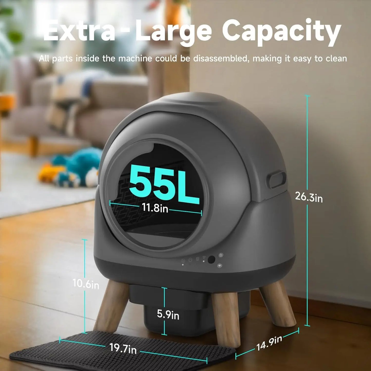 Self Cleaning Litter Box for Multiple Cats, G1 Automatic Litter Box with Smart APP Control & Health Monitoring, Customized