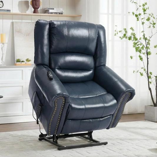 Genuine Leather Power Lift Recliner Chair, Lazy Boy Recliner Chair with Charging Ports for Living Room Theater, Customized