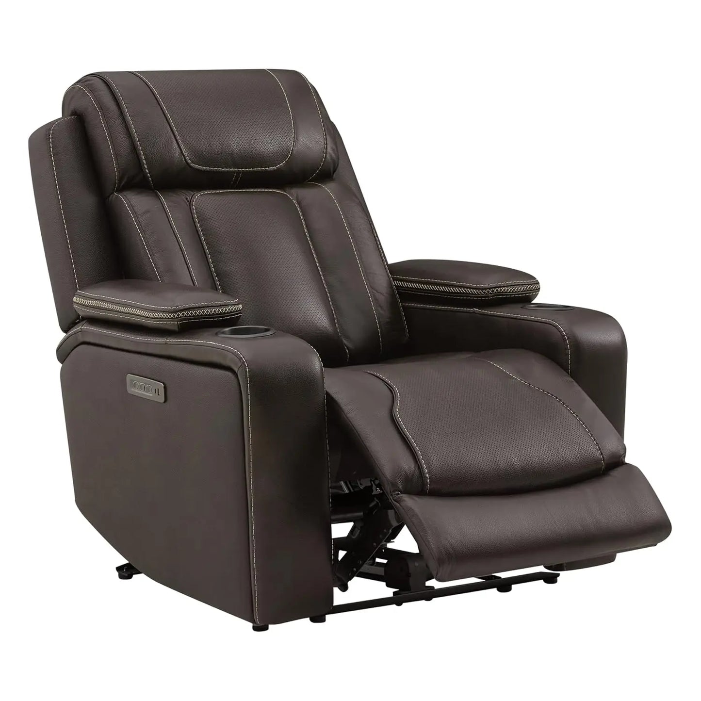 Super Zero Gravity Recliner Chair, Oversized Genuine Leather Electric Recliner W Power Adjustable Headrest & Lumbar, Customized