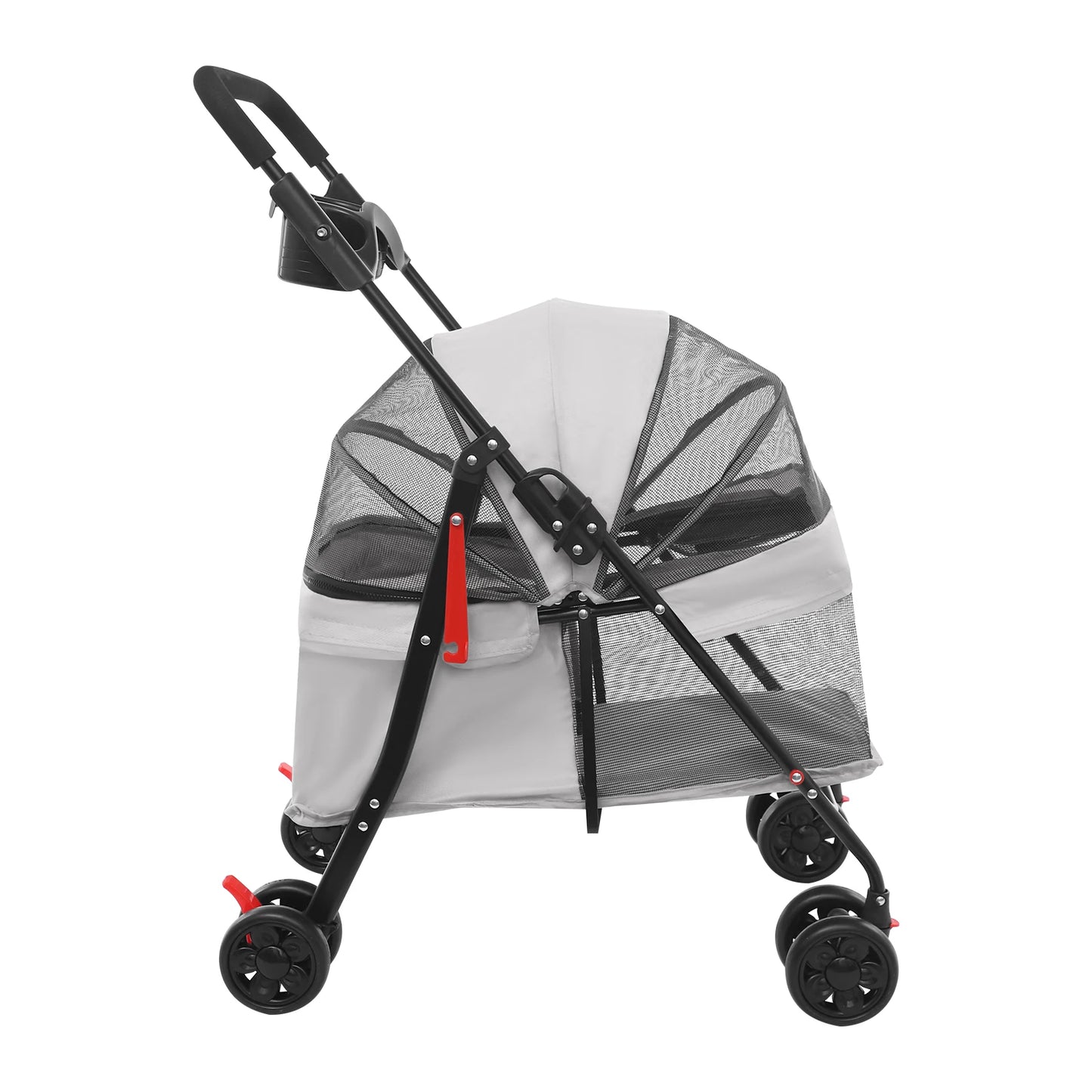 Foldable Pet Stroller Dogs Travel Cart Cats Wheelcart 69*49*97cm Lightweight for Small to Medium-sized Dog and Cat 4.54-18.14kg