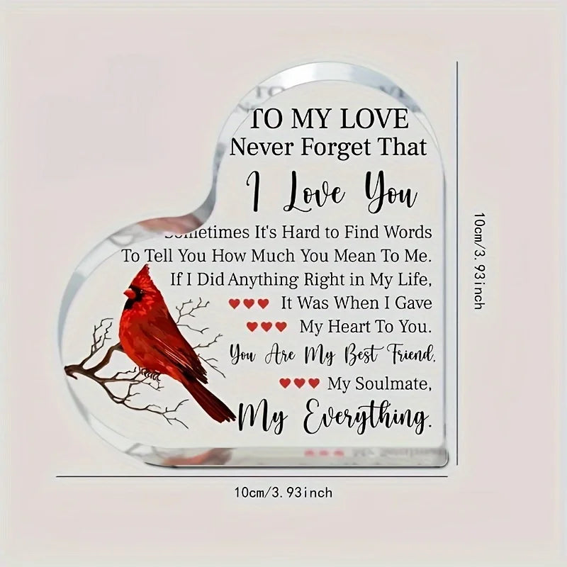 1pc, Romantic Gift, To My Love Acrylic Gift For Her Romantic Boyfriend Gifts Girlfriend Love Cute Gifts Ideas Anniversary Valent