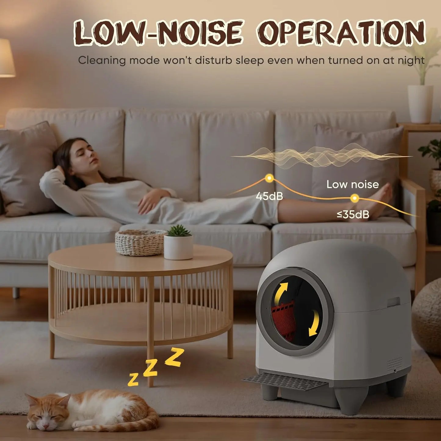 90L Large Capacity Automatic Self-Cleaning Cat Litter Box with APP Control & Safety Protection, Custom