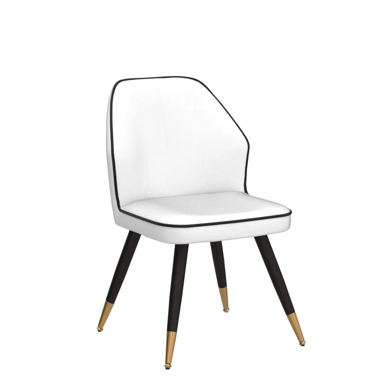 White Faux Leather Dining Chairs Set of 2, Modern Upholstered Accent Kitchen Dining Room Chairs Armless Side Chairs, Customized