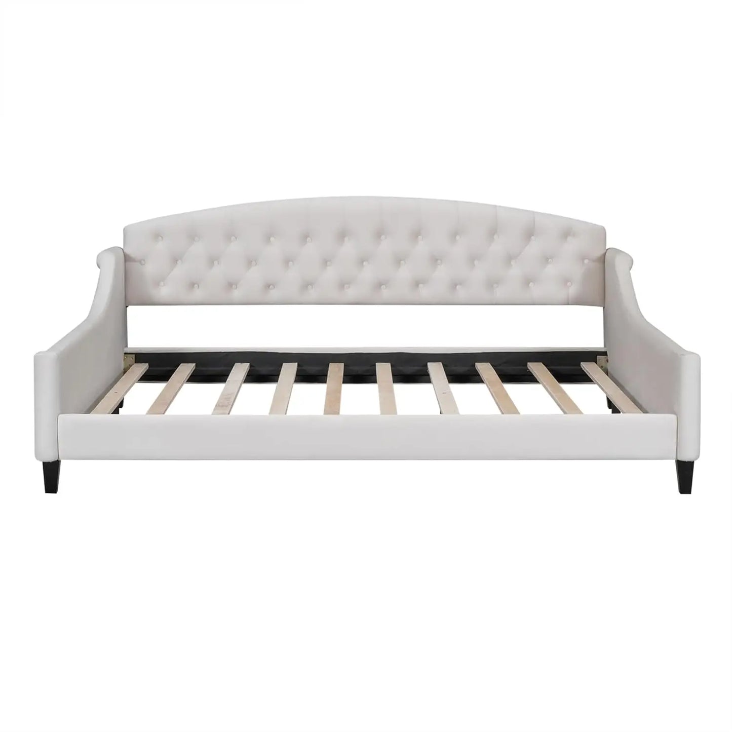 Full Size Daybed, Modern Luxury Tufted Button Upholstered Full Sofa Bed for Bedroom Living Room, Beige, Customized