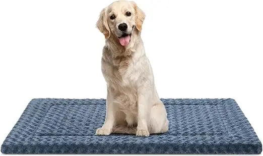 dog bed mat washable reversible dog crate pad soft fluffy pet kennel beds with anti-slip bottom dog cat sleeping mattress for ex