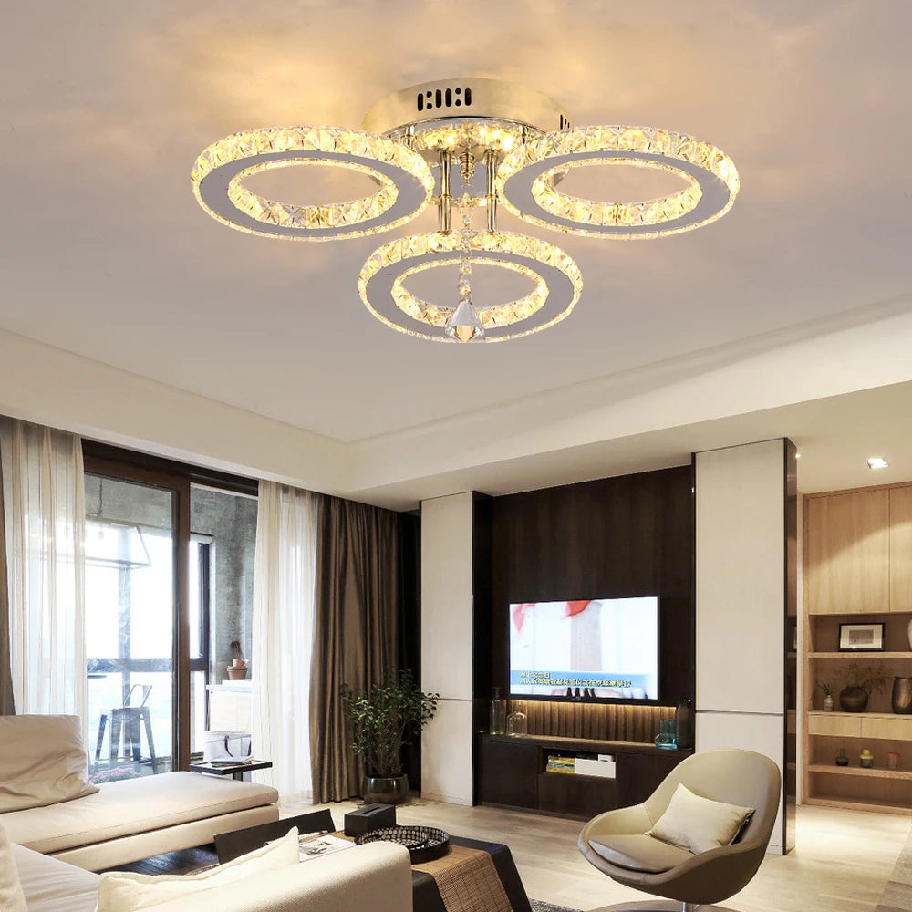 Modern Luxury Ceiling Crystal Chandelier Decoration Home Furniture Living Room Hanging Ceiling Lamp Kitchen Light Led Lighting