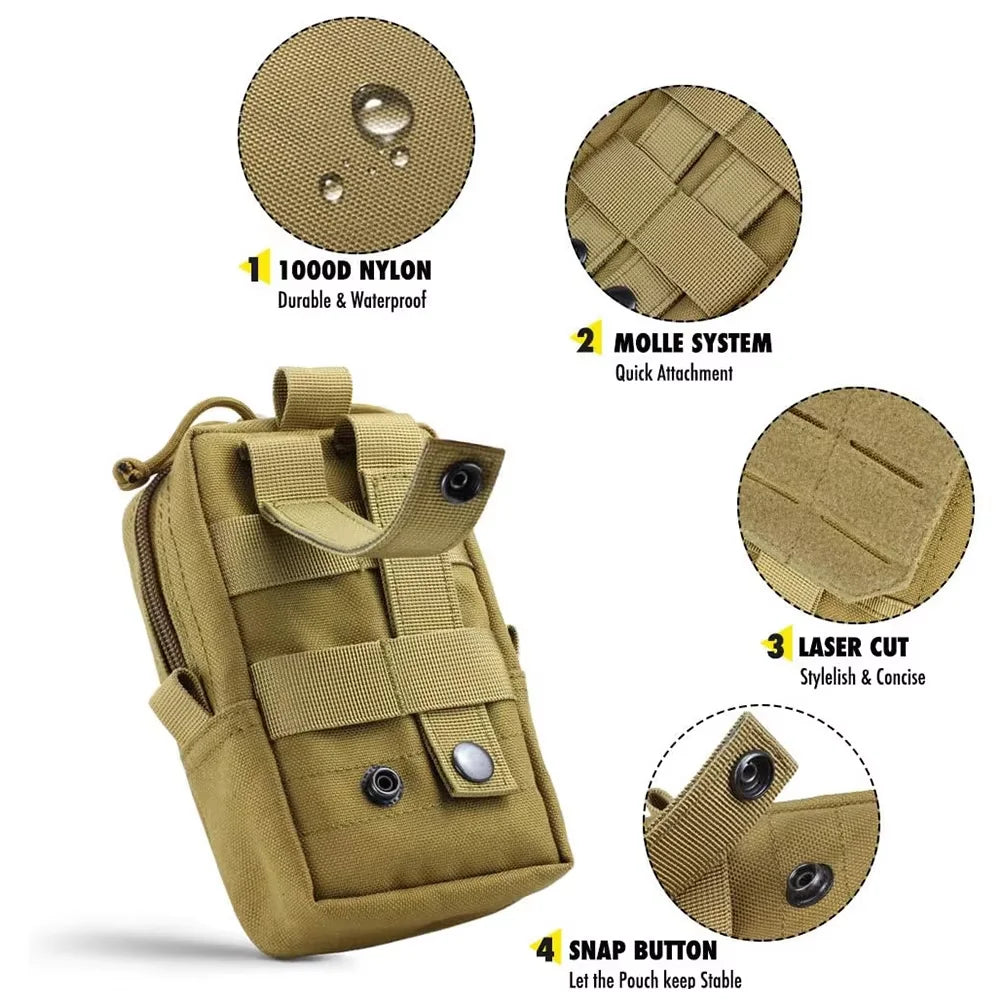 Adjustable Tactical Dog Harness With Leash And Detachable Pocket Pack For Medium Large Dogs Outdoor Training Walking Hiking Running No Pull Pet Vest Set