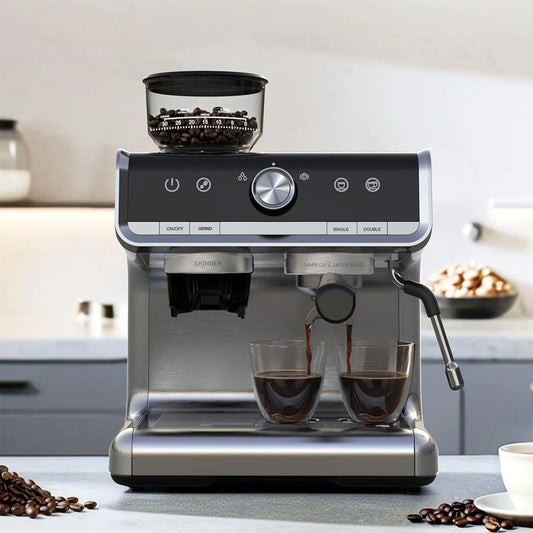 20 Bar Espresso Coffee Machine 1450W Semi Automatic Espresso Maker with Grinder for Latte Cappuccino Gift Coffee Lover