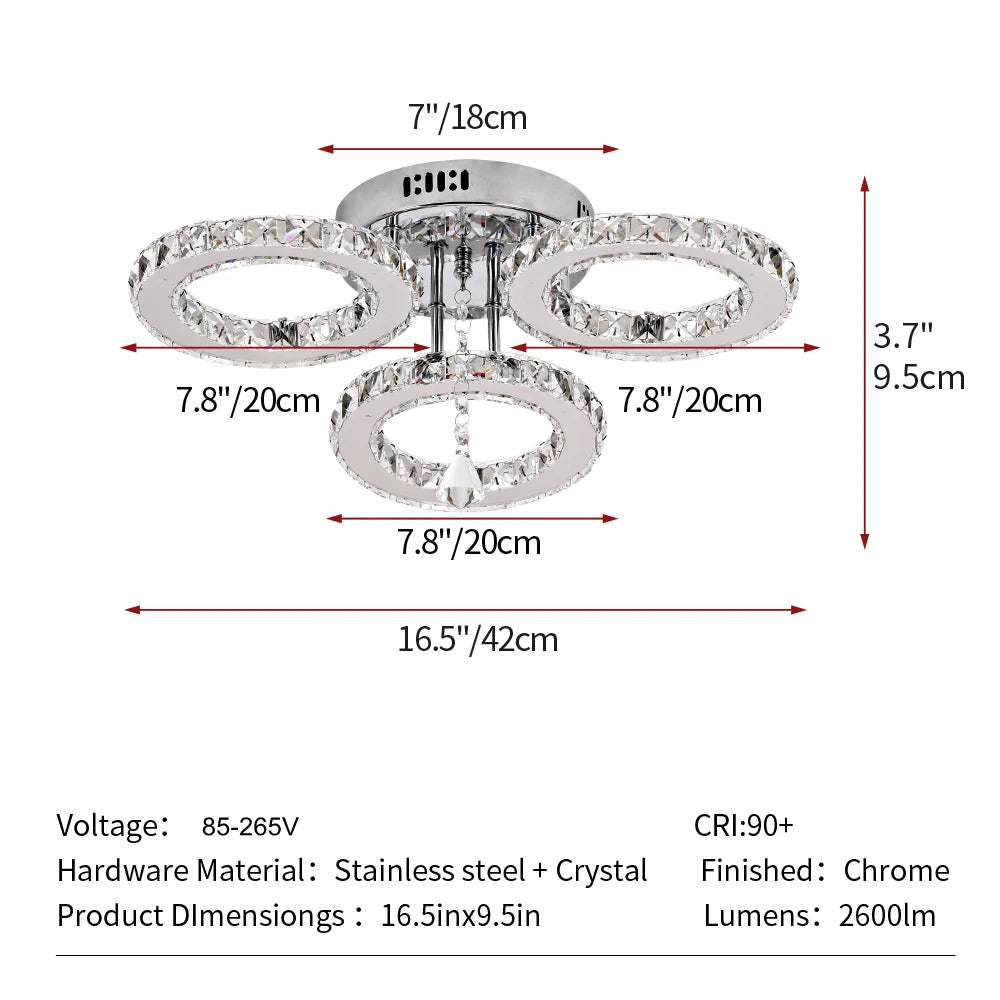 Modern Luxury Ceiling Crystal Chandelier Decoration Home Furniture Living Room Hanging Ceiling Lamp Kitchen Light Led Lighting